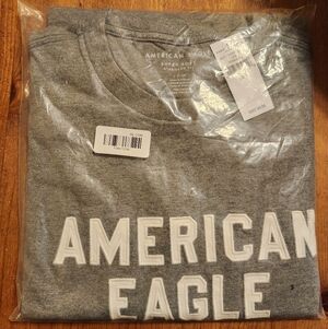 American Eagle Men's Gray Long Sleeve Shirt